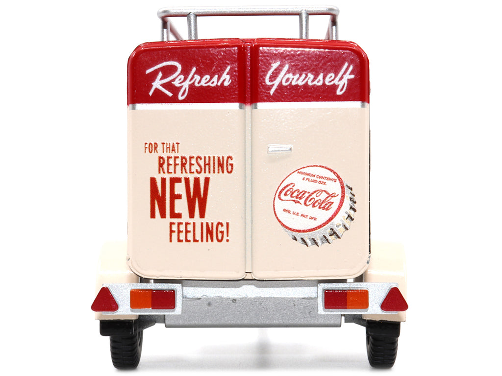 Travel Trailer Cream with Red Top 'Pause and Refresh Yourself Drink Delicious Coca-Cola' 1/24 Diecast Model Car by Motor City Classics