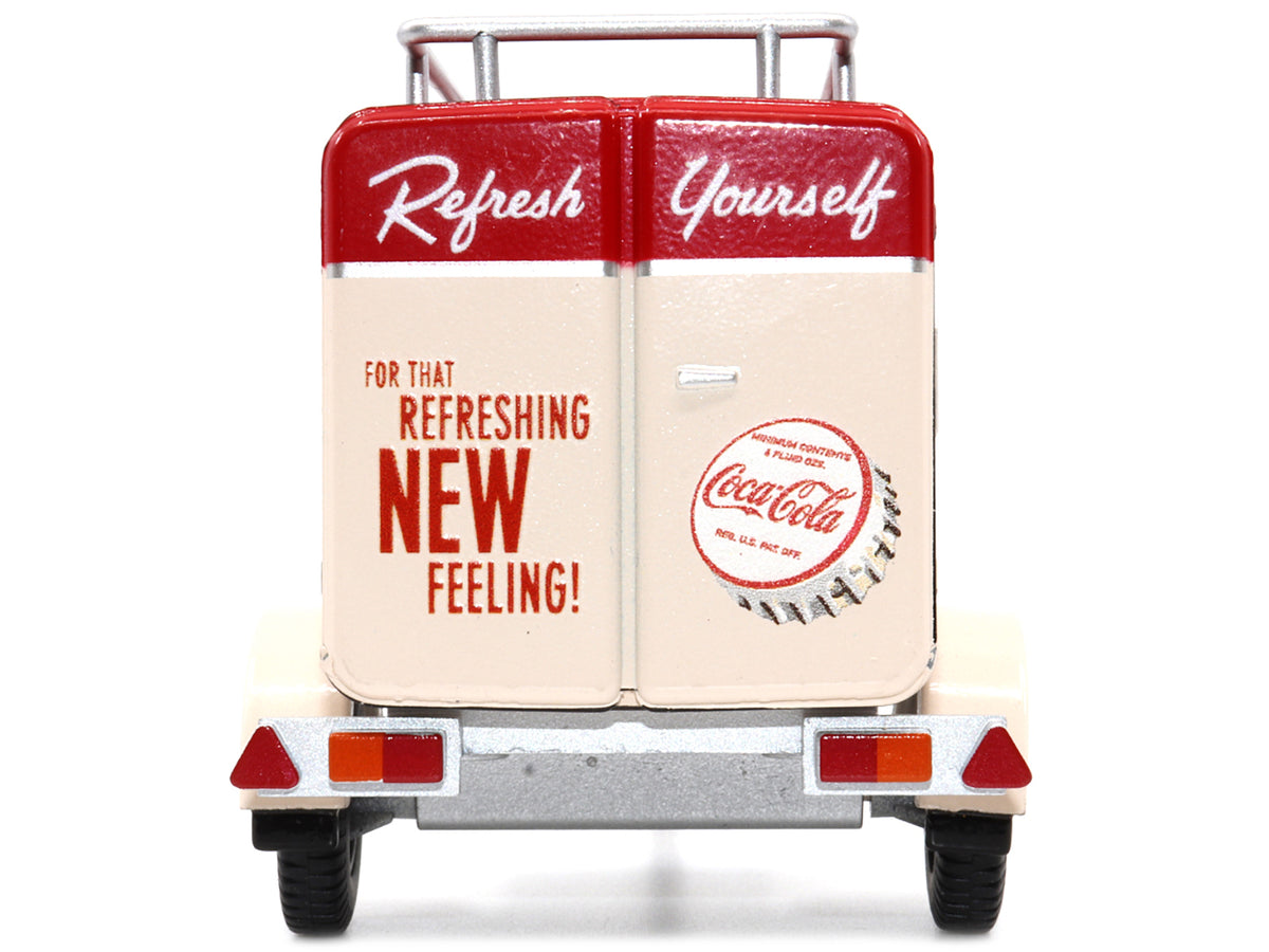 Travel Trailer Cream with Red Top 'Pause and Refresh Yourself Drink Delicious Coca-Cola' 1/24 Diecast Model Car by Motor City Classics
