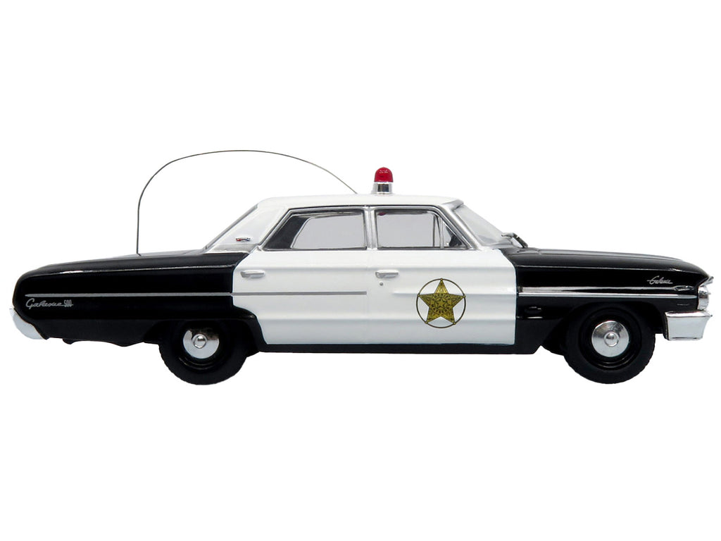 1964 Ford Galaxie 500 Police Car 'Mount Airy Mayberry Sheriff' Black and White 1/43 Diecast Model by Iconic Replicas