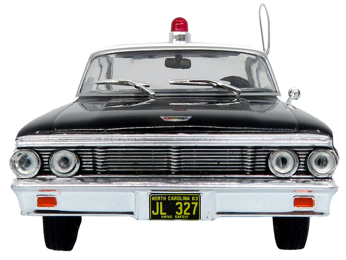 1964 Ford Galaxie 500 Police Car 'Mount Airy Mayberry Sheriff' Black and White 1/43 Diecast Model by Iconic Replicas
