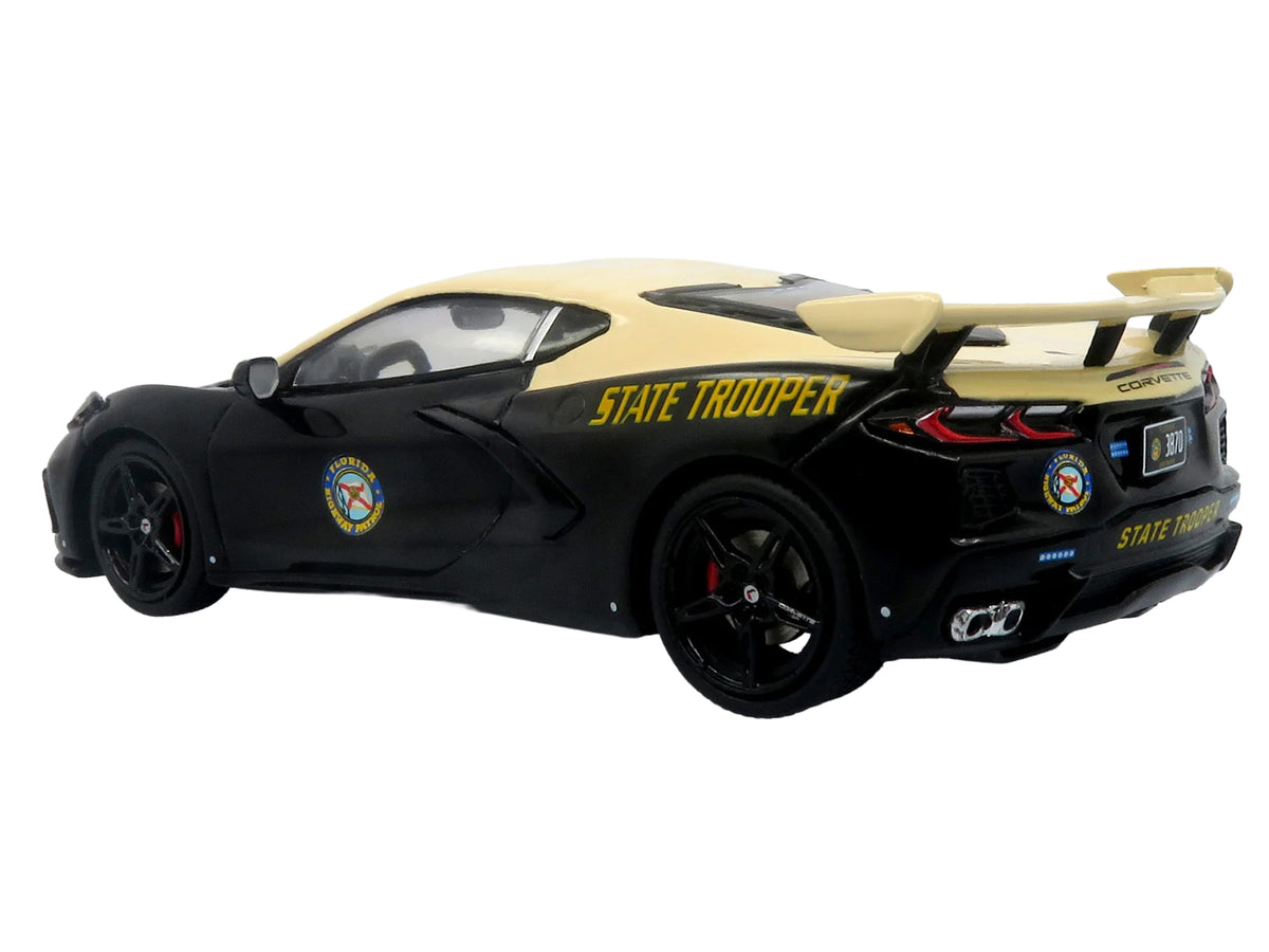 2023 Chevrolet Corvette C8 Stingray Police Interceptor 'Florida Highway Patrol (FHP)' Black with Cream Top 1/43 Diecast Model by Iconic Replicas