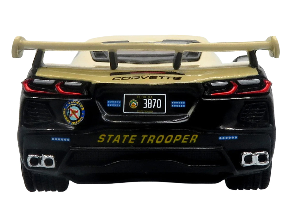 2023 Chevrolet Corvette C8 Stingray Police Interceptor 'Florida Highway Patrol (FHP)' Black with Cream Top 1/43 Diecast Model by Iconic Replicas