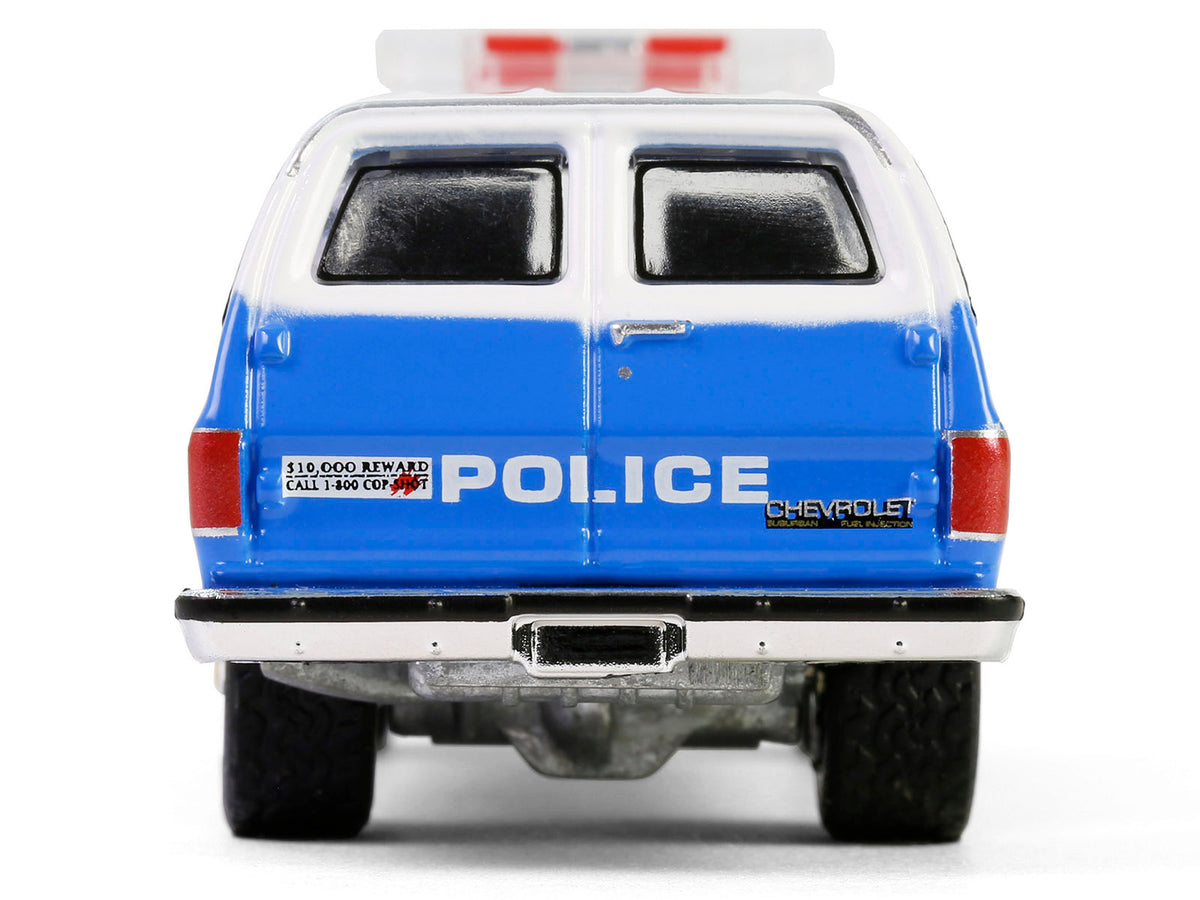 1990 Chevrolet Suburban K2500 Scottsdale 'NYPD (New York City Police Department)' Blue with White Top 'Hot Pursuit' Series 46 1/64 Diecast Model Car by Greenlight