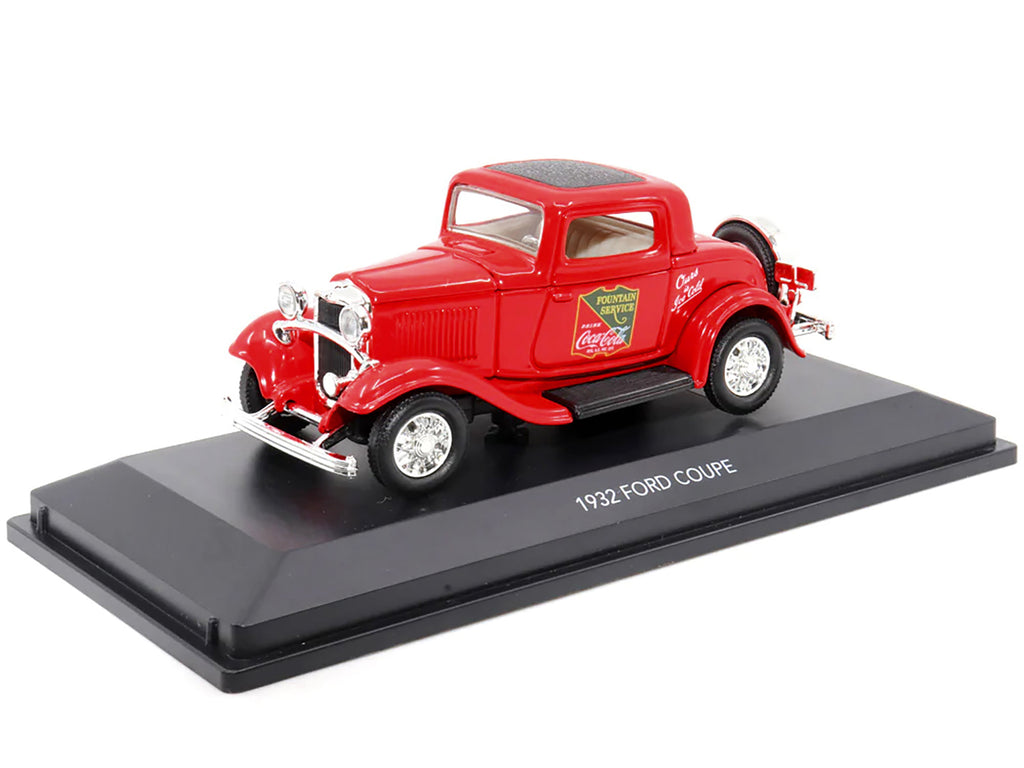 1932 Ford Coupe 'Coca-Cola' Red with Black Top 1/43 Diecast Model Car by Motor City Classics