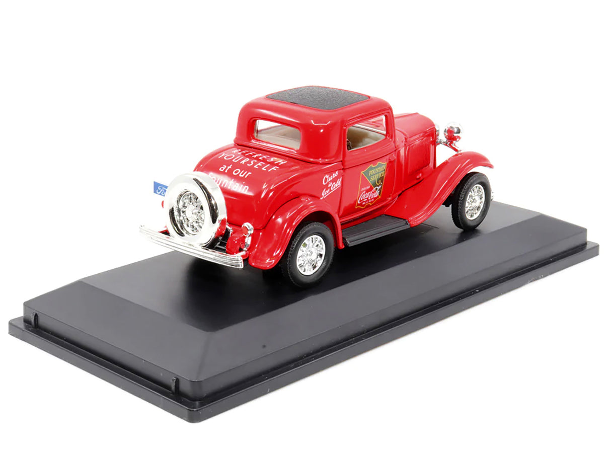 1932 Ford Coupe 'Coca-Cola' Red with Black Top 1/43 Diecast Model Car by Motor City Classics