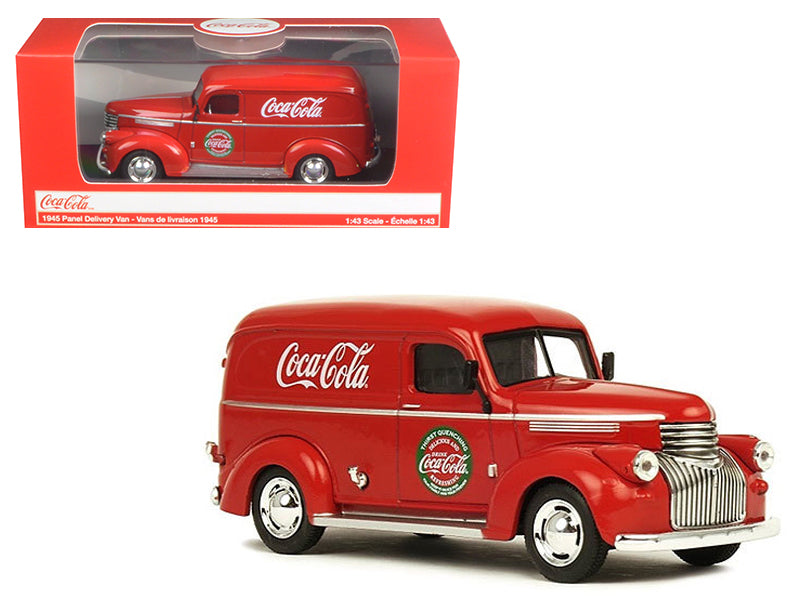 1945 Panel Delivery Van 'Coca-Cola' Red 1/43 Diecast Model Car by Motorcity Classics