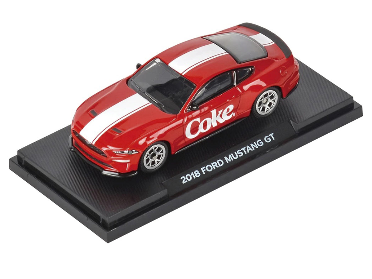 2018 Ford Mustang GT 'Coca-Cola' Red with White Stripes 1/64 Diecast Model by Motorcity Classics