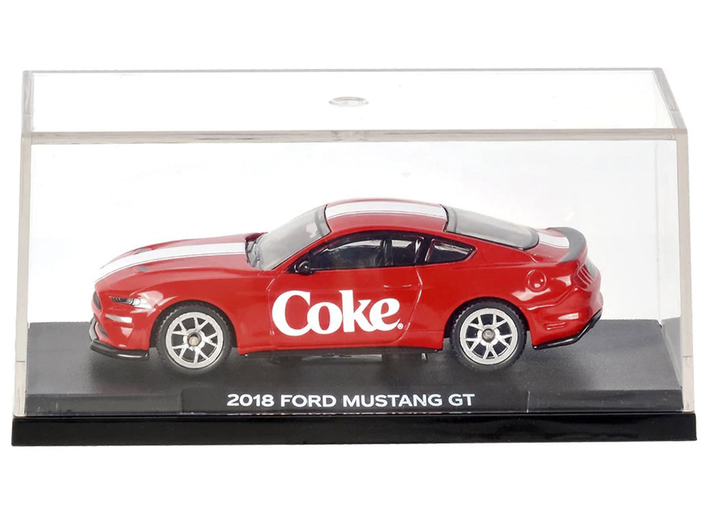 2018 Ford Mustang GT 'Coca-Cola' Red with White Stripes 1/64 Diecast Model by Motorcity Classics