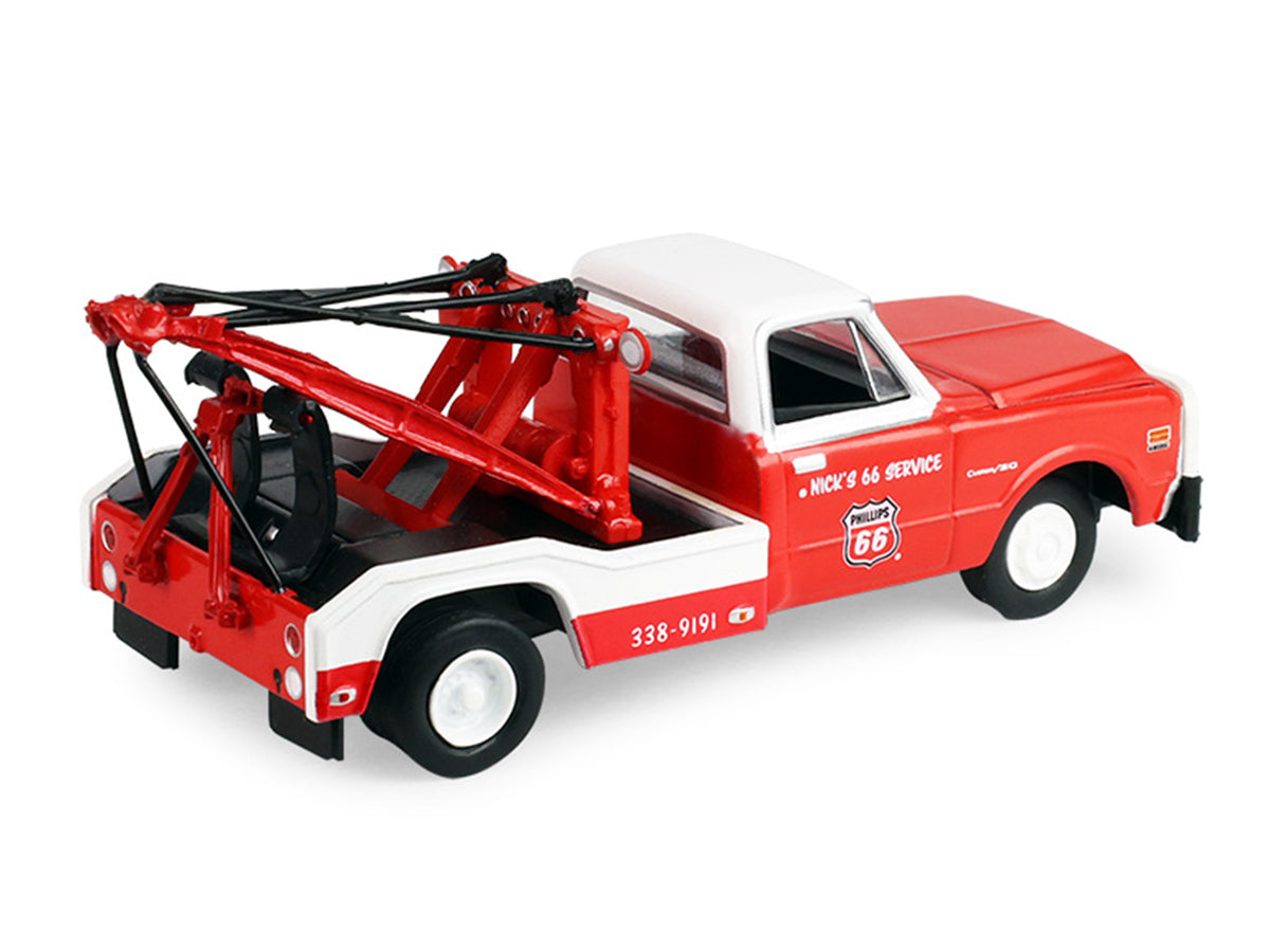 1971 Chevrolet C-30 Dually Wrecker Tow Truck 'Phillips 66' Red with White Top 'Dually Drivers' Series 17 1/64 Diecast Model Car by Greenlight