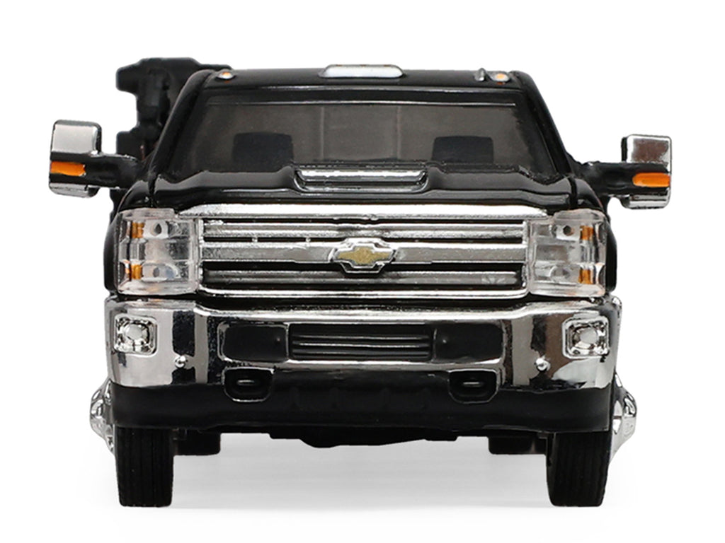2016 Chevrolet Silverado 3500 Dually Crane Truck Black 'Dually Drivers' Series 17 1/64 Diecast Model Car by Greenlight