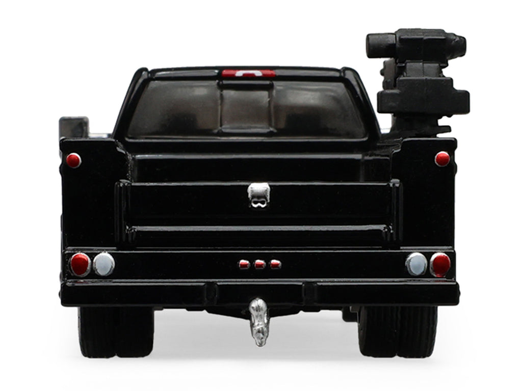 2016 Chevrolet Silverado 3500 Dually Crane Truck Black 'Dually Drivers' Series 17 1/64 Diecast Model Car by Greenlight