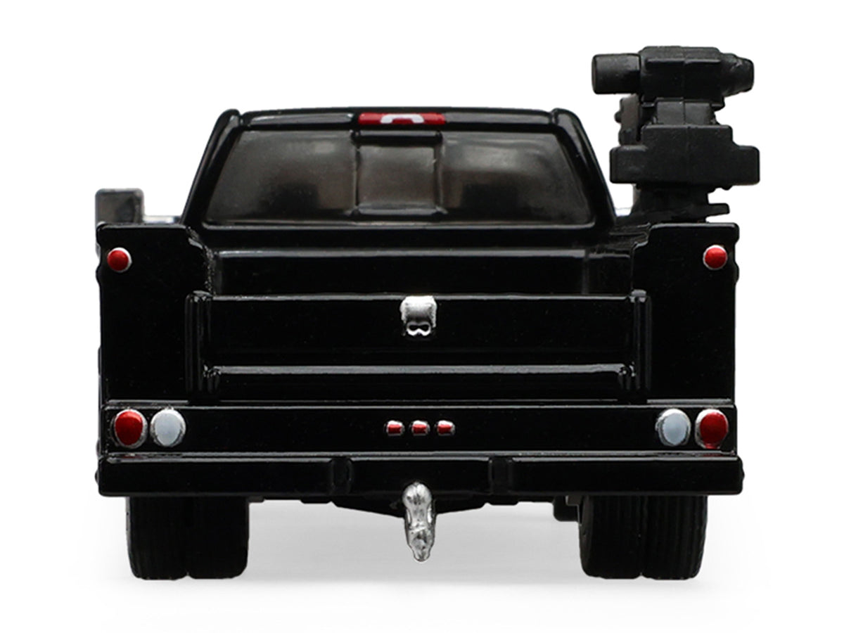 2016 Chevrolet Silverado 3500 Dually Crane Truck Black 'Dually Drivers' Series 17 1/64 Diecast Model Car by Greenlight