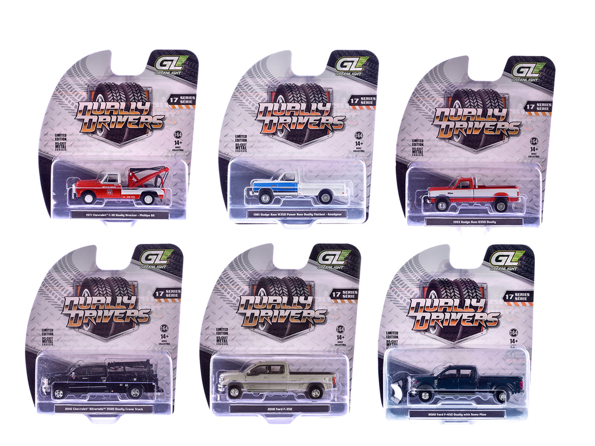 'Dually Drivers' Series 17 Set of 6 pieces 1/64 Diecast Model Cars by Greenlight