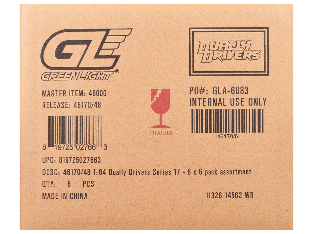 'Dually Drivers' Series 17 Set of 6 pieces 1/64 Diecast Model Cars by Greenlight