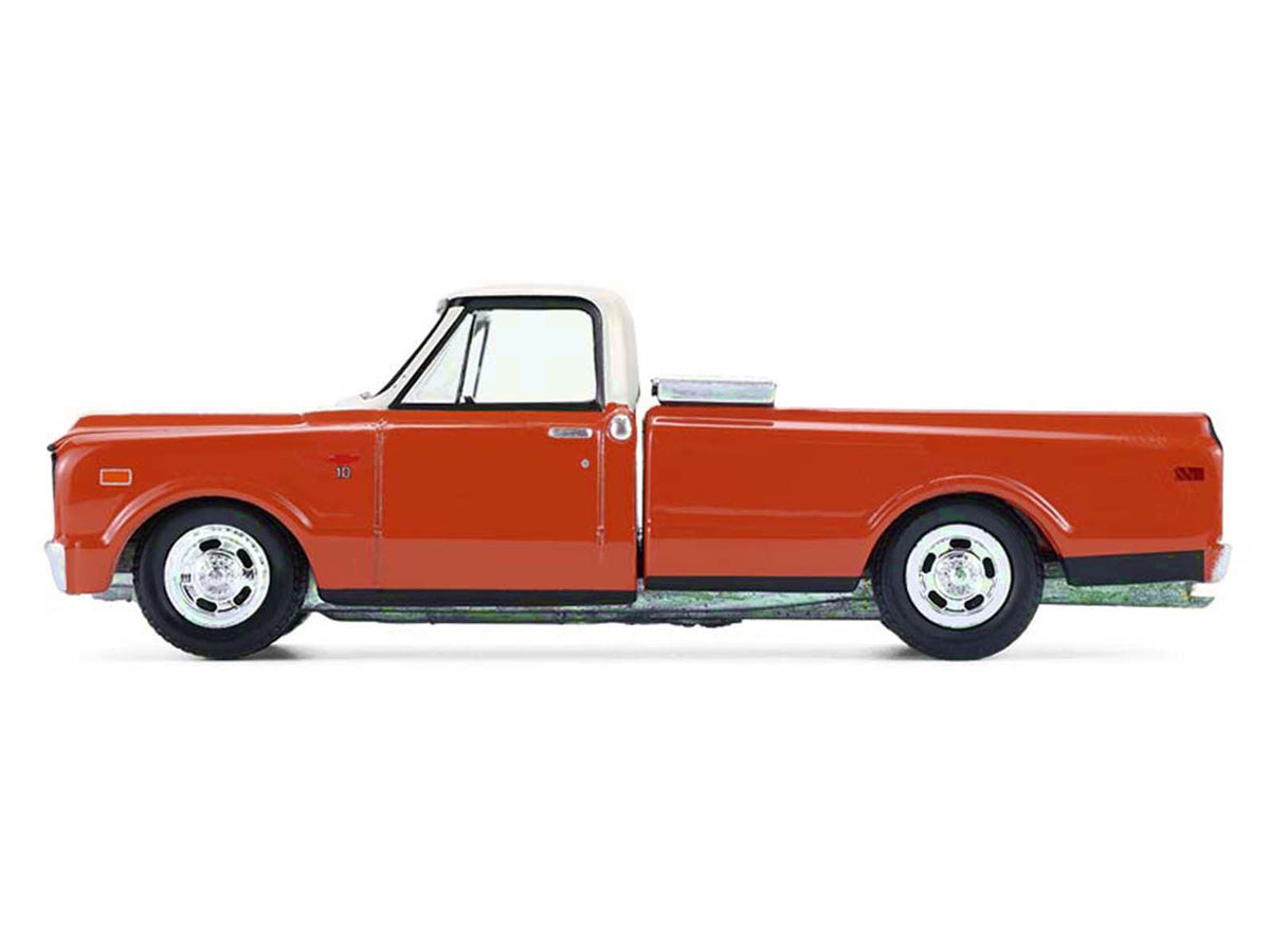 1968 Chevrolet C-10 Pickup Truck with Toolbox Orange and Beige 'Down on the Farm' Series 11 1/64 Diecast Model by Greenlight