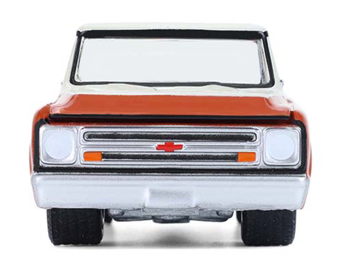 1968 Chevrolet C-10 Pickup Truck with Toolbox Orange and Beige 'Down on the Farm' Series 11 1/64 Diecast Model by Greenlight