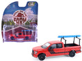 2015 Ford F-150 Pickup Truck with Ladder Rack Red with Black Stripes 'Down on the Farm' Series 11 1/64 Diecast Model by Greenlight