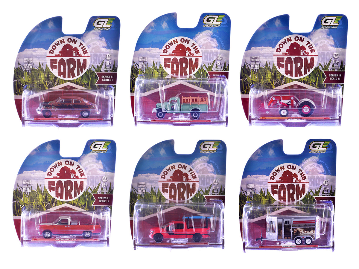 'Down on the Farm' Series 11 Set of 6 pieces 1/64 Diecast Models by Greenlight