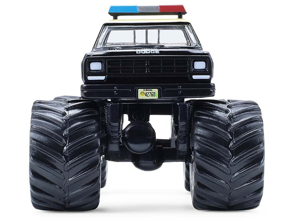 1983 Dodge Ram W350 Monster Truck 'Florida Highway Patrol' Black with Cream Top and Stripes 'Kings of Crunch - Hot Pursuit' Special Edition 1/64 Diecast Model Car by Greenlight
