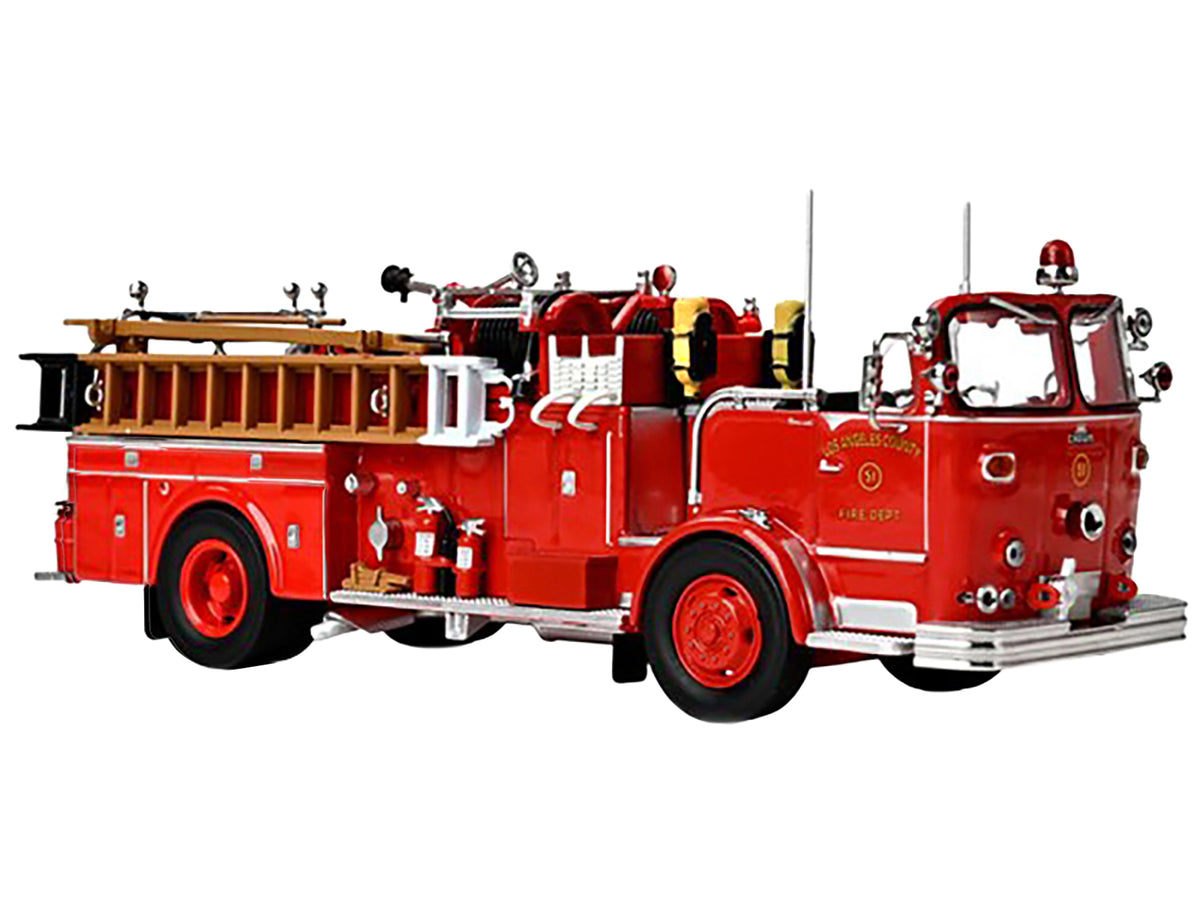 1965 Crown Firecoach Fire Engine 'Los Angeles County Fire Department' LA County FD (LACFD) 'Emergency!' Series Limited Edition to 2500 pieces Worldwide 1/50 Diecast Model by Iconic Replicas