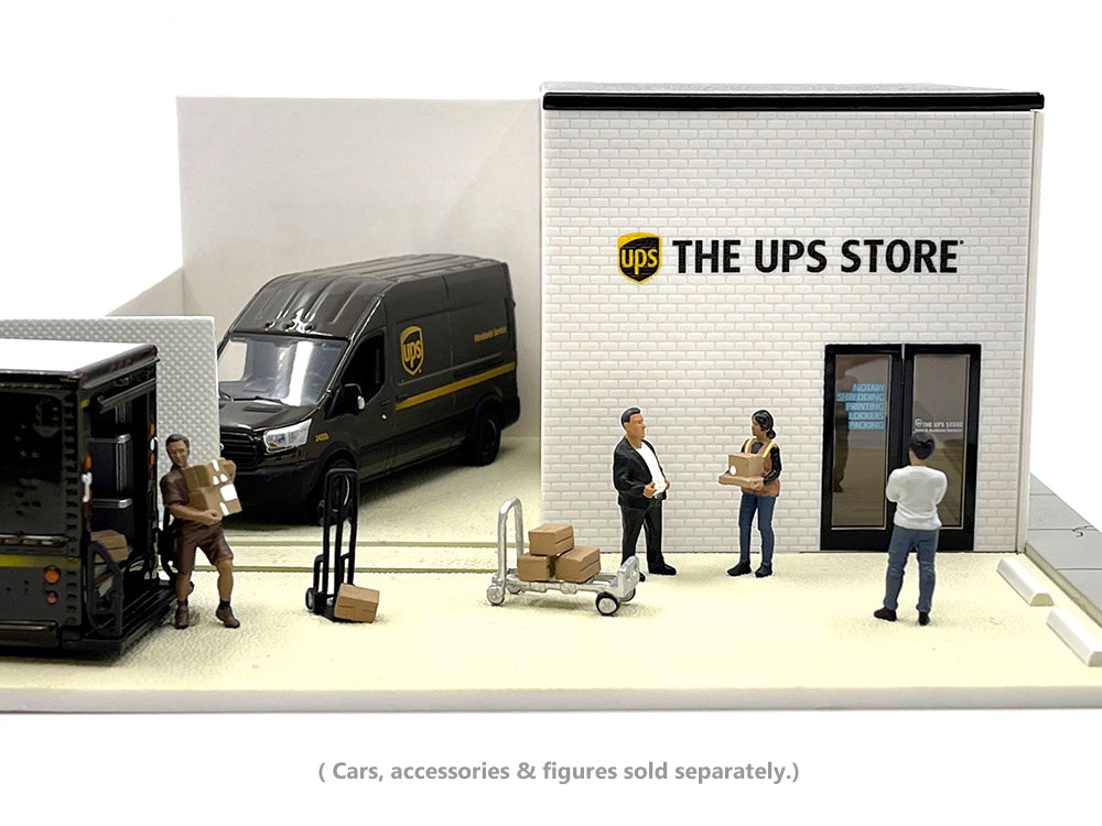 The UPS Store Diorama 'Mechanic's Corner' for 1/64 Scale Models by Greenlight