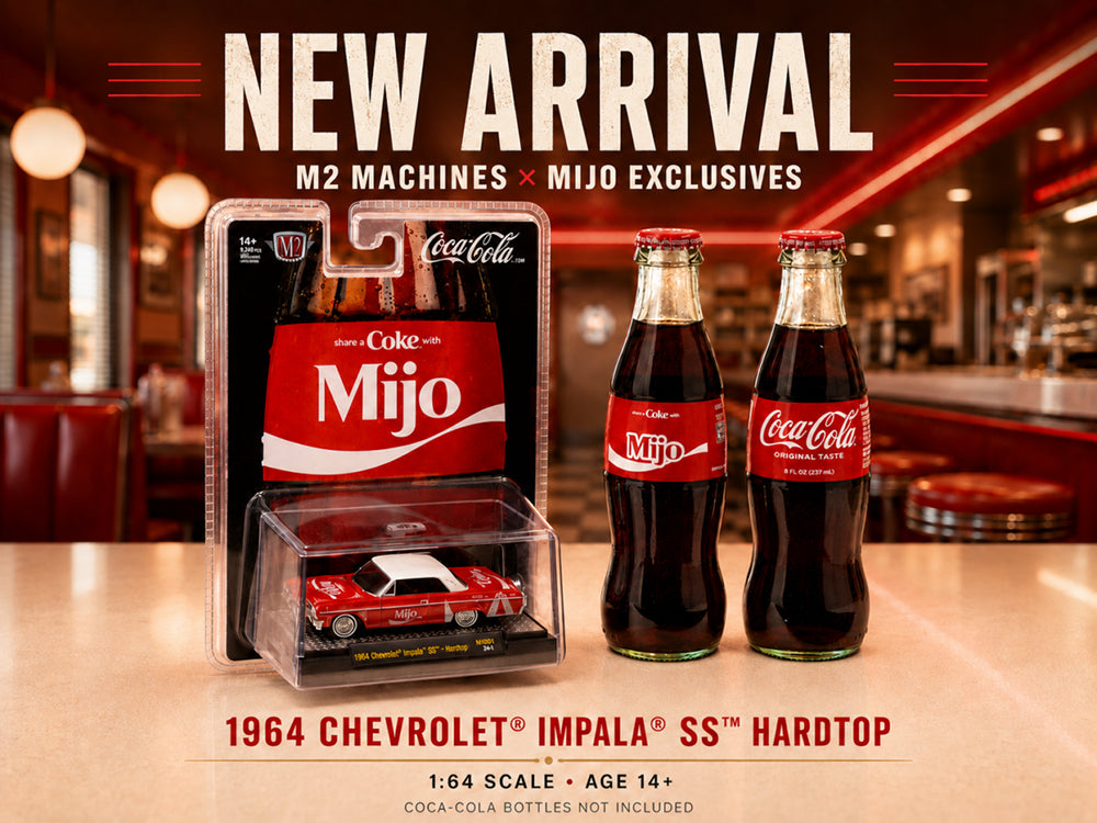 1964 Chevrolet Impala SS Lowrider 'Coca Cola' Red with White Top and Graphics Limited Edition to 9340 pieces Worldwide 1/64 Diecast Model Car by M2 Machines