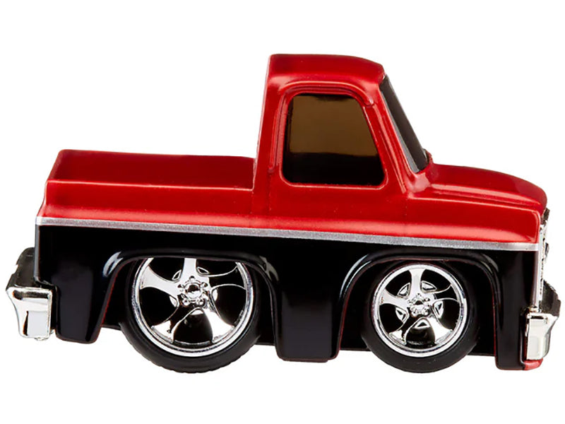 1987 Chevrolet C10 Pickup Truck Red Metallic and Black 'Customs' Series 2 Diecast Model Car by CarTuned