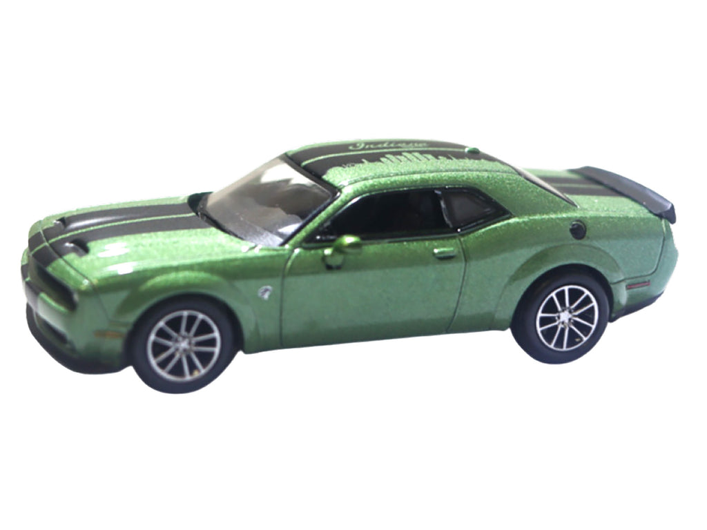 2020 Dodge Challenger SRT Hellcat Widebody F8 Green Metallic with Black Indiana Stripes '2025 Greenlight Waltersons Collector's Expo Exclusive' 1/64 Diecast Model Car by Greenlight