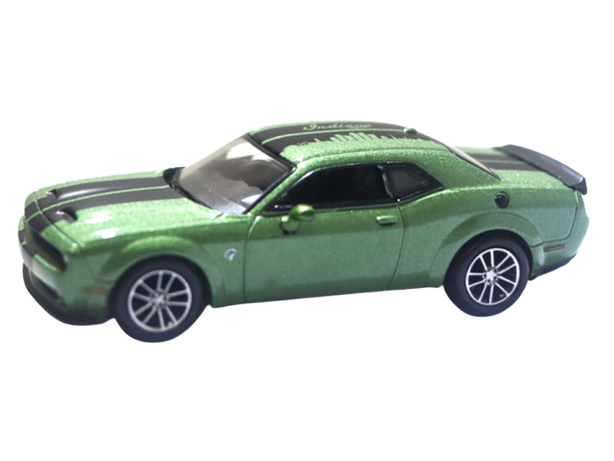 2020 Dodge Challenger SRT Hellcat Widebody F8 Green Metallic with Black Indiana Stripes '2025 Greenlight Waltersons Collector's Expo Exclusive' 1/64 Diecast Model Car by Greenlight