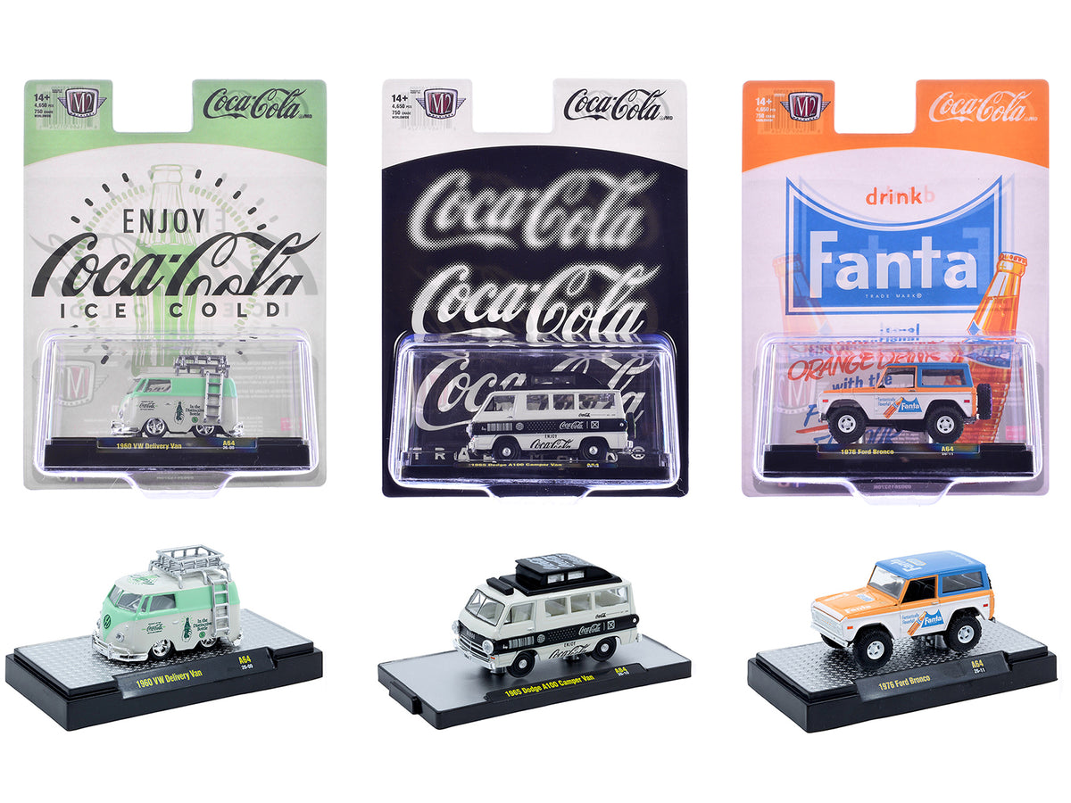 'Sodas' Set of 3 pieces Release 64 Limited Edition to 5400 pieces Worldwide 1/64 Diecast Model Cars by M2 Machines