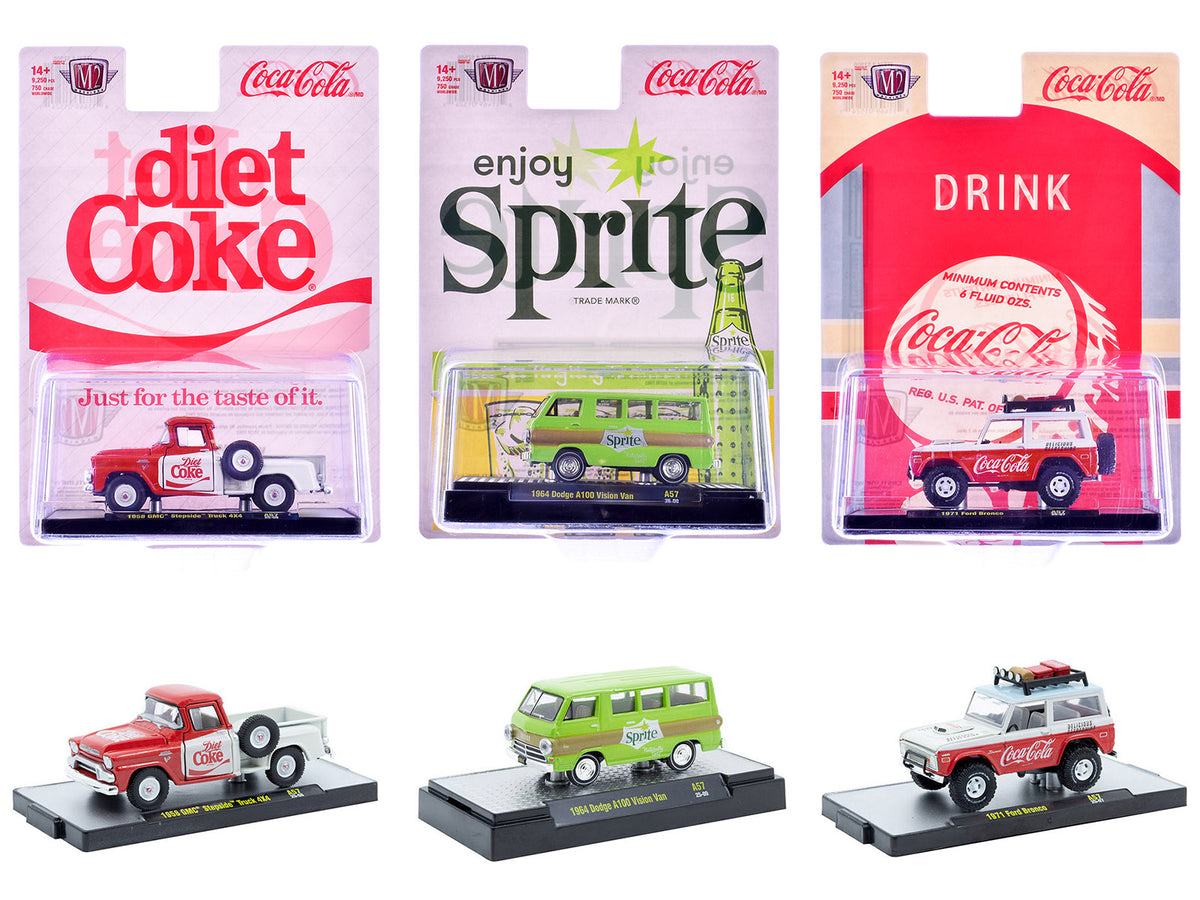 'Sodas' Set of 3 pieces Release 57 Limited Edition to 10000 pieces Worldwide 1/64 Diecast Model Cars by M2 Machines
