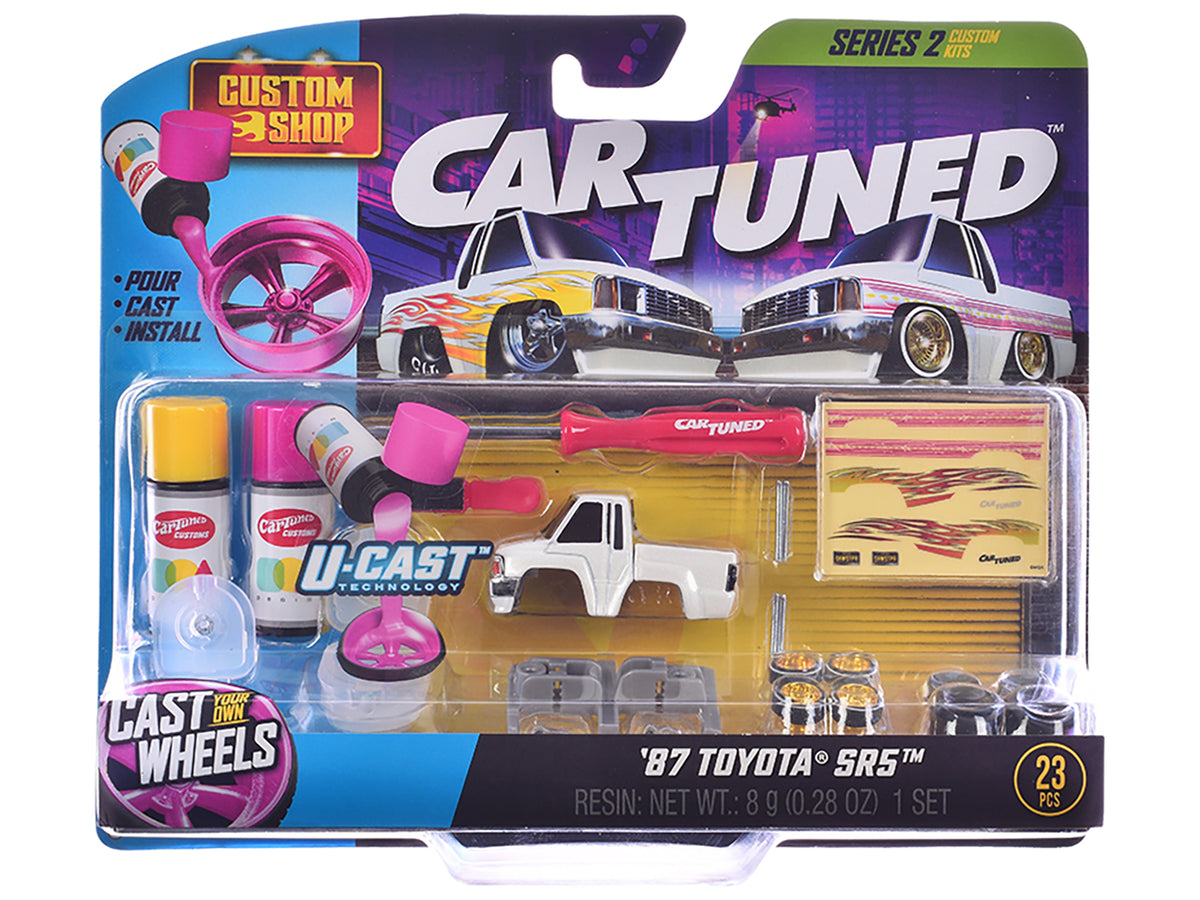 1987 Toyota SR5 Pickup Truck White and 1993 Toyota Supra Blue 'Custom Shop' 2 Car Set Diecast Model Cars by CarTuned