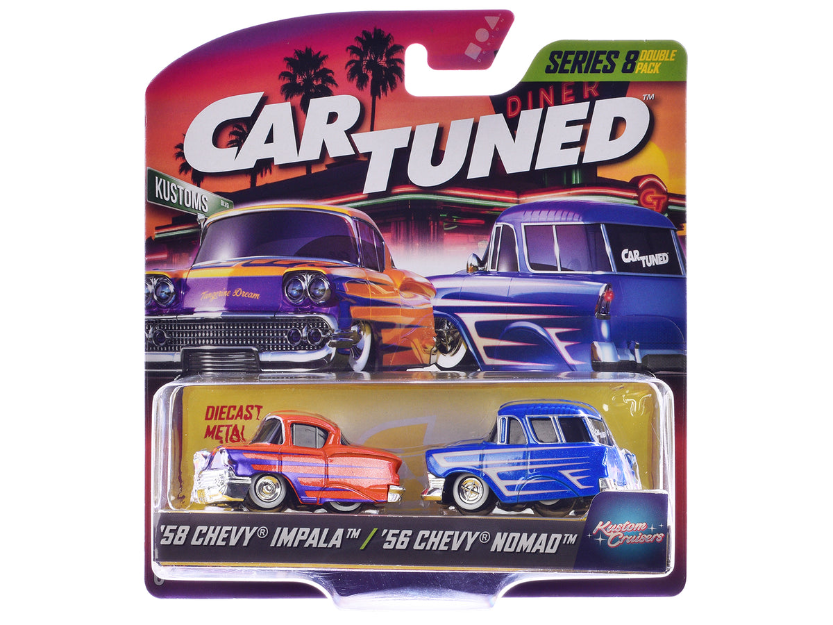 'Kustoms' Double Pack Series 8 Set of 4 Cars Diecast Model Cars by CarTuned
