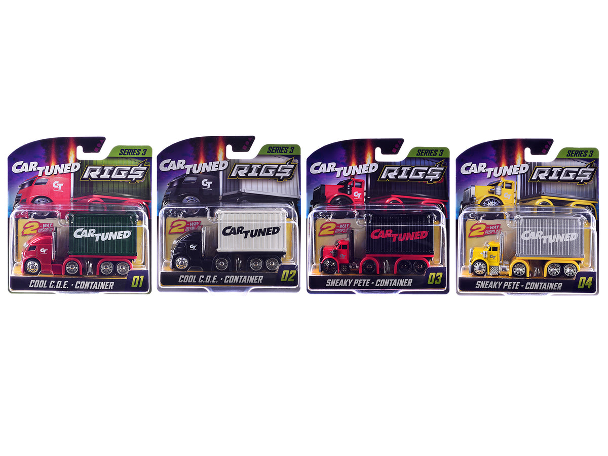 'Rigs' Container Case Series 3 Set of 4 Pieces Diecast Model Cars by CarTuned