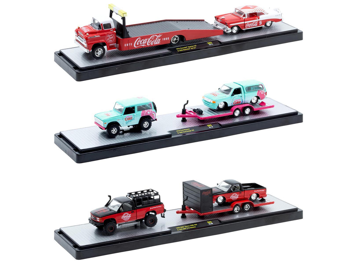 Auto Haulers 'Coca-Cola' Set of 3 pieces Release S03 Limited Edition to 4800 pieces Worldwide 1/64 Diecast Model by M2 Machines