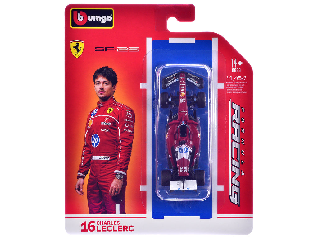 Ferrari SF-25 #16 Charles Leclerc Formula One F1 World Championship (2025) 'Formula Racing' Series 1/64 Diecast Model Car by Bburago