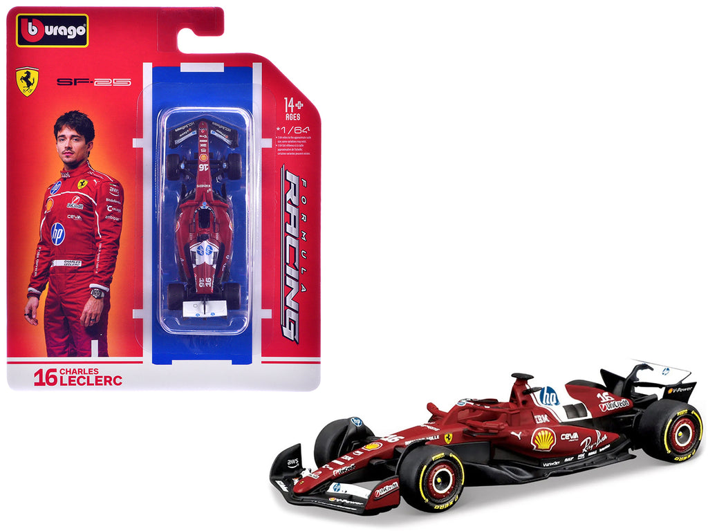 Ferrari SF-25 #16 Charles Leclerc Formula One F1 World Championship (2025) 'Formula Racing' Series 1/64 Diecast Model Car by Bburago