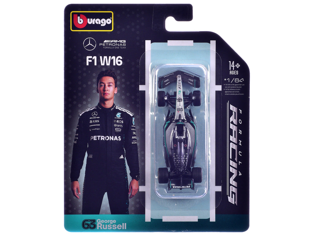 Mercedes AMG F1 W16 E Performance #63 George Russell Formula One F1 World Championship (2025) 'Formula Racing' Series 1/64 Diecast Model Car by Bburago