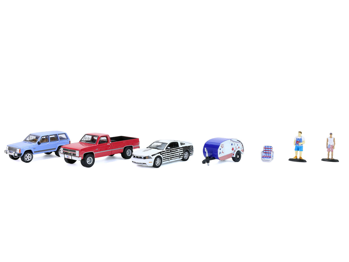 'Summer Cookout Diorama' Set of 7 pieces 1/64 Diecast Model Cars by Greenlight