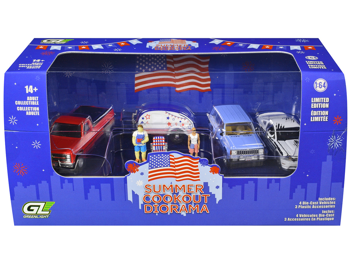 'Summer Cookout Diorama' Set of 7 pieces 1/64 Diecast Model Cars by Greenlight
