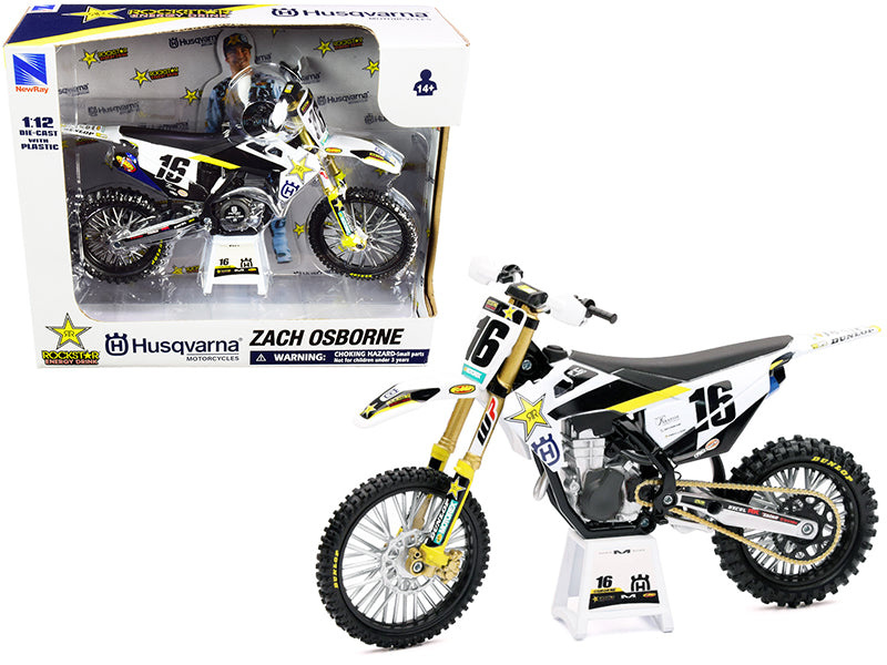 Husqvarna FC450 #16 Zach Osborne 'Rockstar Energy Drink' 1/12 Diecast Motorcycle Model by New Ray