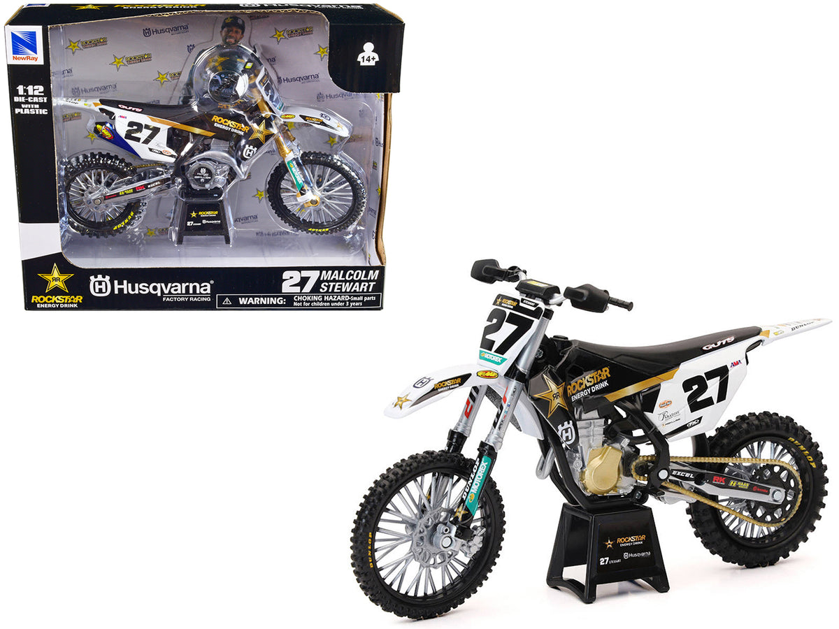 Husqvarna FC450 Motorcycle #27 Malcolm Stewart 'Rockstar Energy Drink' 1/12 Diecast Model by New Ray