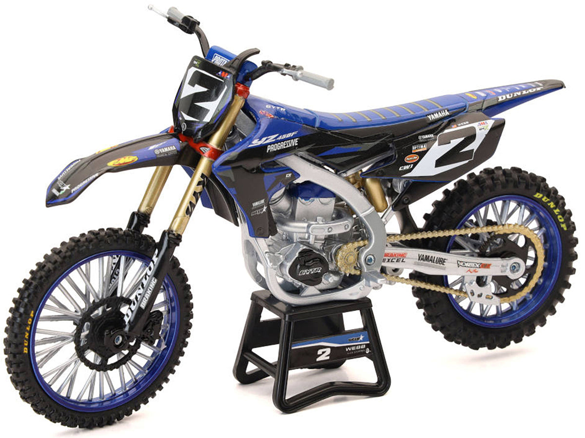 Yamaha YZ450F Motorcycle #2 Cooper Webb 'Yamaha Factory Racing' 1/12 Diecast Model by New Ray