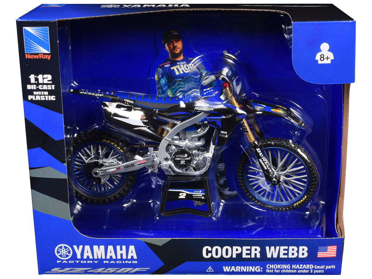Yamaha YZ450F Motorcycle #2 Cooper Webb 'Yamaha Factory Racing' 1/12 Diecast Model by New Ray