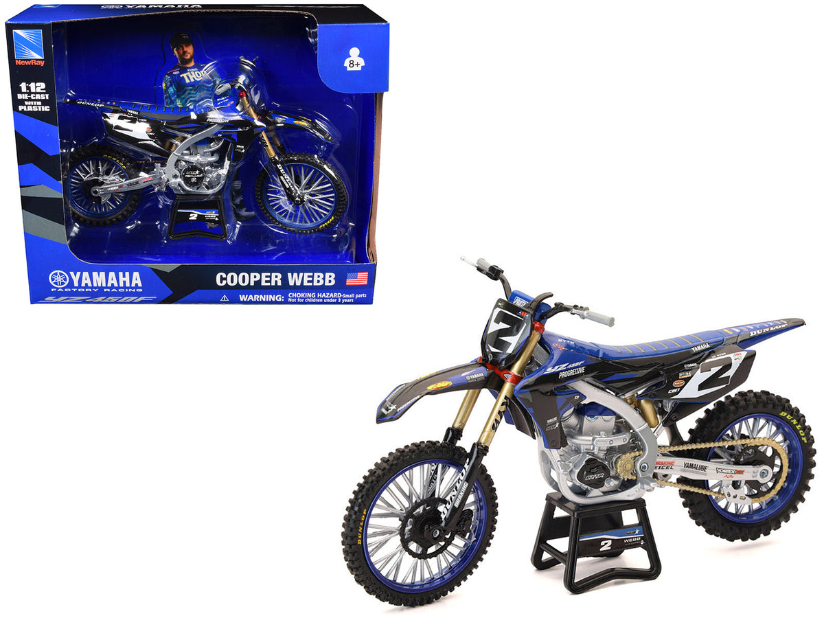 Yamaha YZ450F Motorcycle #2 Cooper Webb 'Yamaha Factory Racing' 1/12 Diecast Model by New Ray