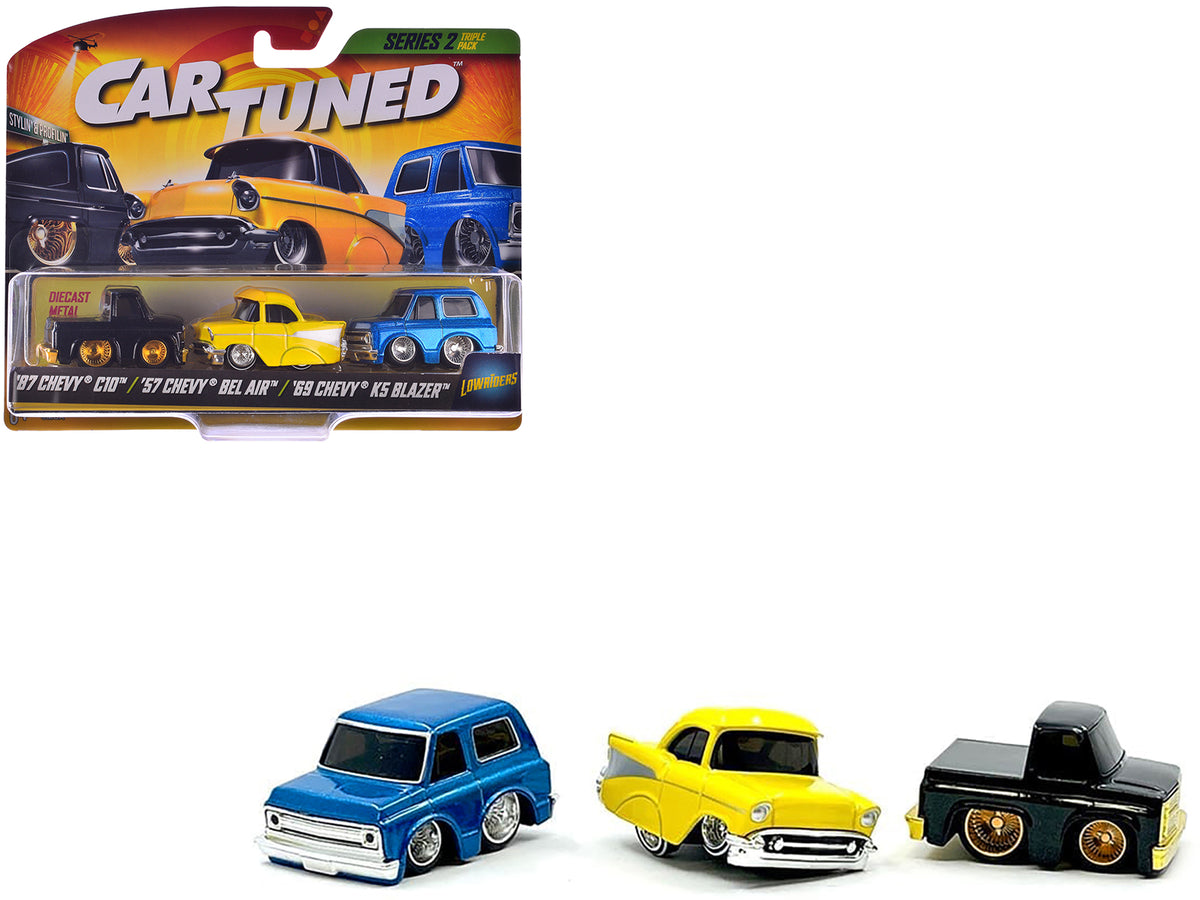 'Lowriders' Series 2 Chevrolet Triple Pack Set of 3 Cars Diecast Model Cars by CarTuned