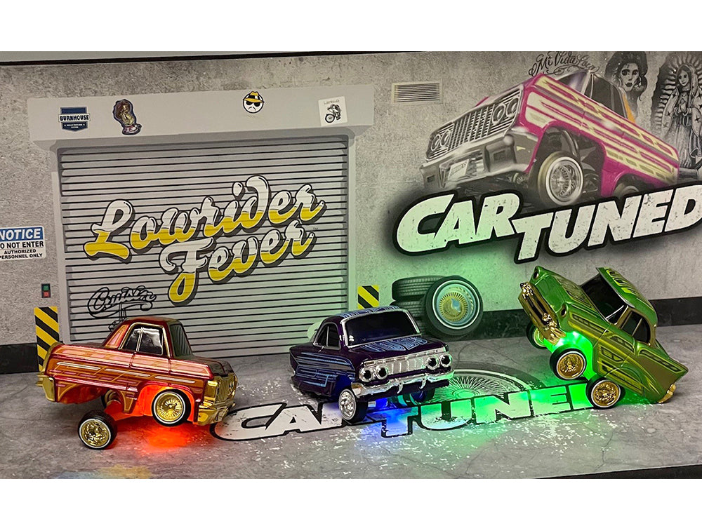 'Lowriders Show Glow' Series 2 Set of 8 Pieces Diecast Model Cars by CarTuned