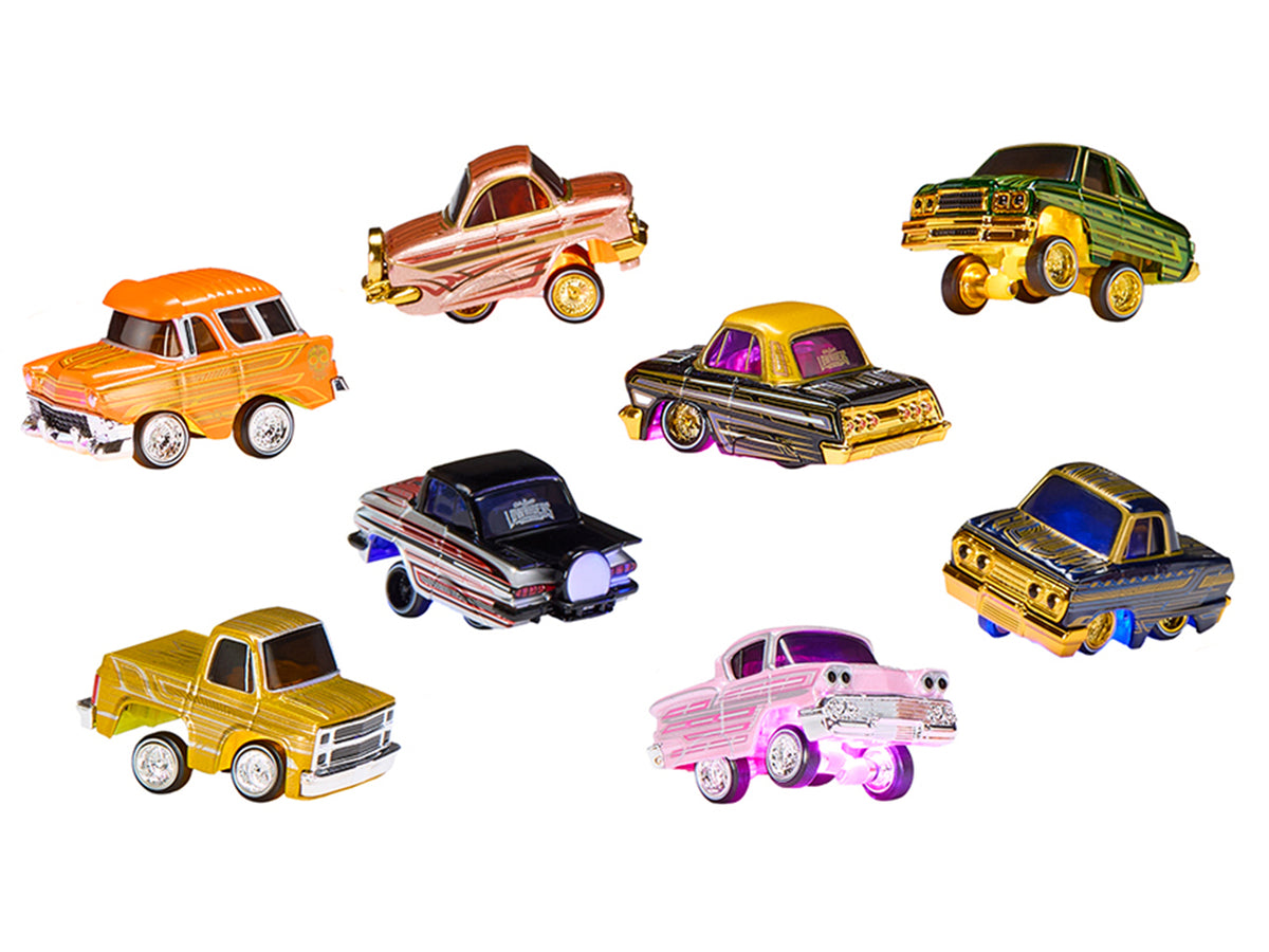 'Lowriders Show Glow' Series 2 Set of 8 Pieces Diecast Model Cars by CarTuned