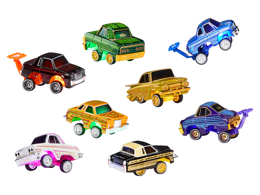'Lowriders Show Glow' Series 3 Set of 8 Pieces Diecast Model Cars by CarTuned