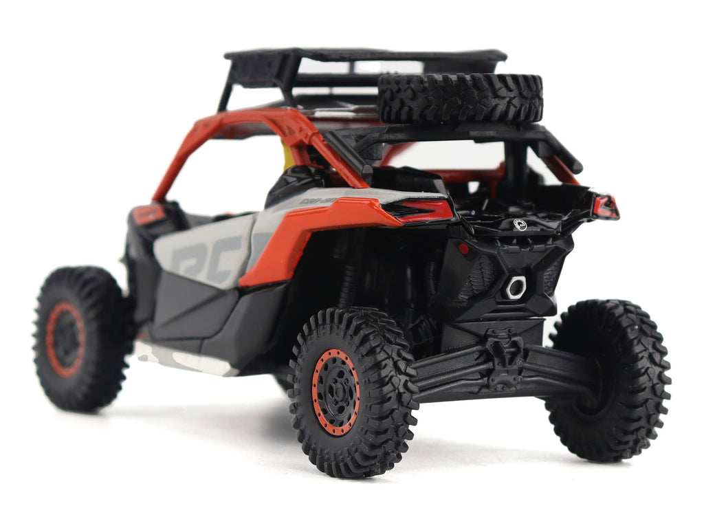 Can-Am Maverick X3 X RS Turbo RR Sand Version Chalk Gray and Magma Red with Driver Figure 1/32 Diecast Model by BRP Models